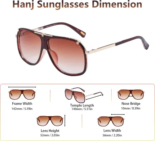 Vista 5 de Hanj Gafas de sol de discoteca de los años 70 para mujeres y hombres, gafas