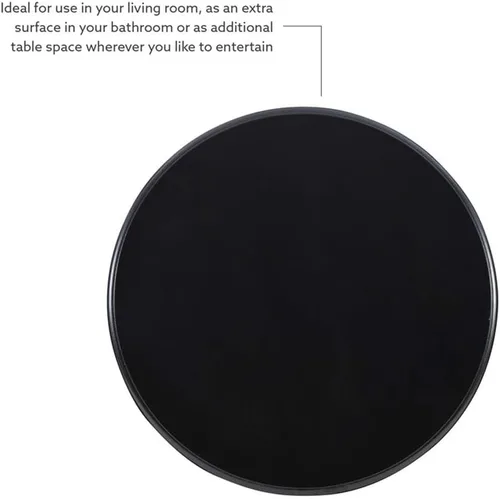 Vista 8 de Linon Aspen - Base de pedestal redonda para mesa de acento de 26.5 pulgadas de alto en madera negra azabache