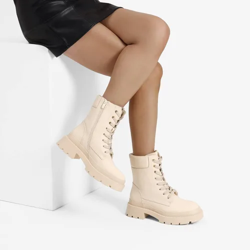 Vista 5 de DREAM PAIRS Botas Chelsea de combate con plataforma para mujer con suela de lengüeta botines