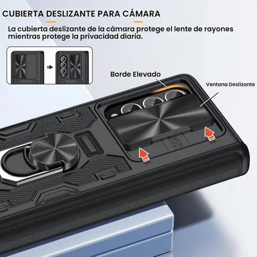 Vista 3 de Caka - Funda para Samsung Galaxy Z Fold 3 con soporte y cubierta para lente de cámara