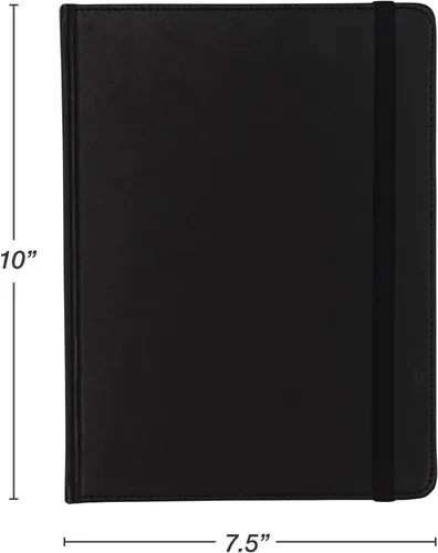 Vista 3 de Samsill, diario de escritura, cubierta de tapa dura, tamaño clásico, 5,25 pulgadas x 8,25 pulgadas, 120 hojas revestidas (240 páginas), negro
