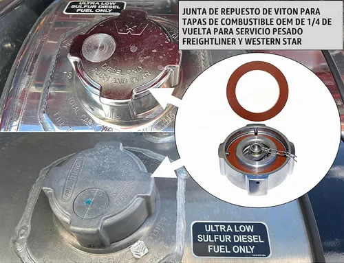 Vista 2 de Par de juntas Viton para tapas de combustible Freightliner de 1/4 de vuelta