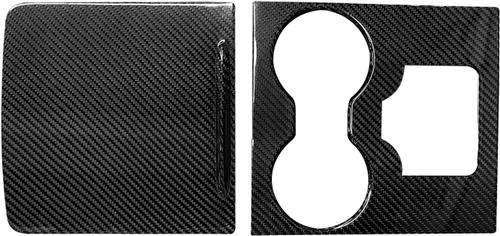 Vista 7 de Envoltura de consola central compatible con Tesla Model 3 Model Y 3K de fibra de carbono real, kit de envoltura de decoración interior, 2 accesorios