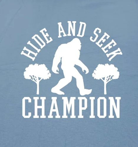 Vista 4 de Camiseta de Bigfoot Hide and Seek Champ con gráfico sarcástico divertido