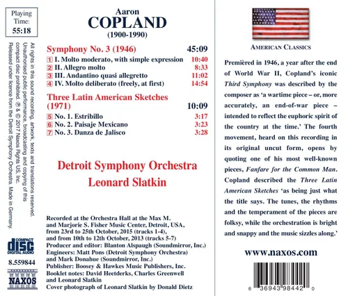 Vista 2 de Aaron Copland Symphony 3, Three Latin American