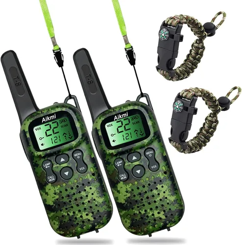Vista 8 de Juguetes para niños Walkie Talkies para niños de 5, 6, 7, 8 años, juego de simulación, policía, militar, caza de espías, campamento, juguetes al Azul