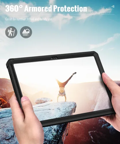 Vista 7 de MoKo Funda para Samsung Galaxy Tab A9 Plus/A9+ de 11 pulgadas 2023, a prueba de golpes de cuerpo completo resistente con protector de pantalla