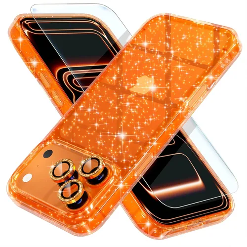 Vista 21 de Choiche, funda para iPhone 14 de mujer, brillante, protección de grado militar, 2 cubiertas de lentes de cámara Diamond, 2 protectores de vidrio