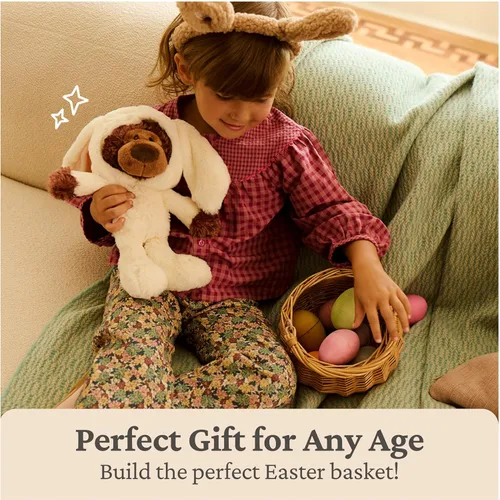 Vista 4 de GUND Philbin Bunny - Oso de peluche prémium con disfraz de conejo de Pascua, animal de peluche para edades de 0 años en adelante, 10 pulgadas