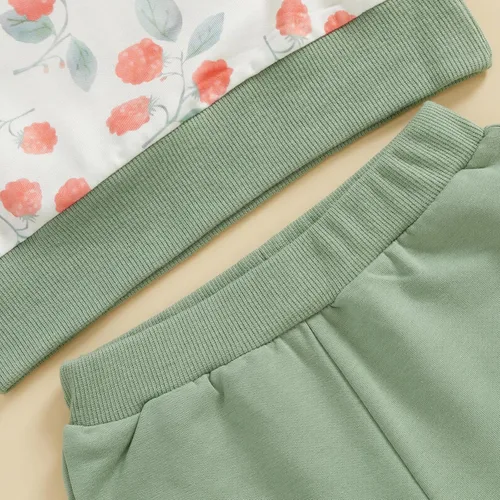 Vista 21 de Kaipiclos Ropa occidental para bebé niña, con lindo estampado con volantes, manga larga, pantalones para otoño e invierno, trajes de vaquera