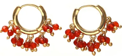 Vista 14 de Gempires Aretes de Cuentas de Piedras Preciosas Naturales de Cristal Ligeros Elegantes Hechos a Mano Joyería Hipoalergénica Chapada en Oro Diseño