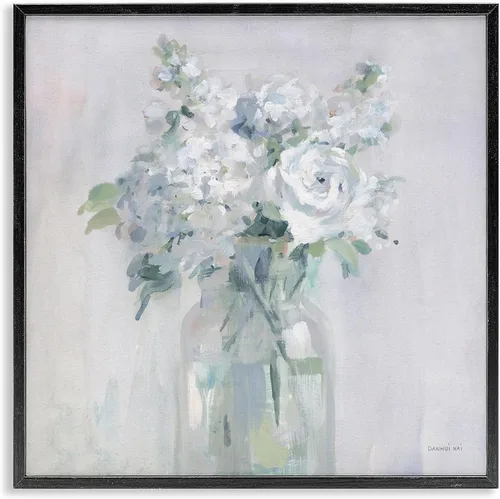 Vista 13 de Stupell Industries Ramo abstracto blanco con marco blanco Giclée Diseño de arte por Danhui Nai Enmarcado en blanco