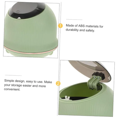 Vista 8 de Amosfun Mini bote de basura con tapa, compacto para escritorio, cocina, baño, dormitorio