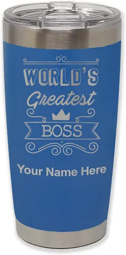 Vista 36 de LaserGram Vaso aislado al vacío de 20 onzas, con grabado personalizado incluido (negro)