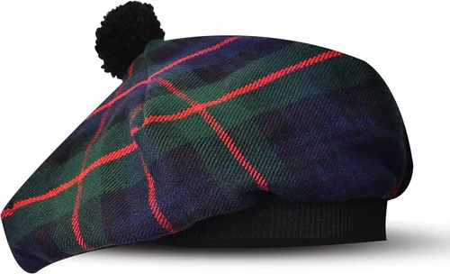 Vista 53 de Sombrero escocés Tam o Shanter Gorro escocés Tartan P.V Tartan (poliviscosa) Mezcla de lana con pompón Talla única para todos.