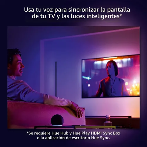 Vista 7 de Philips Hue - Tubo de luz LED inteligente grande, negro - Luz LED de cambio de color blanco y ambiente - 1 paquete - Sincronización con TV, música