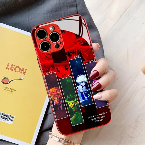 Vista 3 de HxH Gon Killua Kurapika - Funda protectora para iPhone 11, diseño de manga anime, color rojo templado a prueba de golpes Classic manga graphics