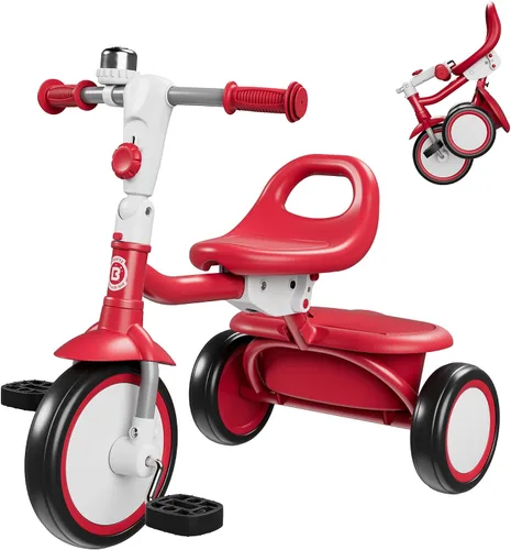 Vista 19 de besrey Triciclo para niños pequeños con campana, triciclo para niños de 18 meses a 5 años, triciclo para niños, bicicleta para niños de 1.5 a 5