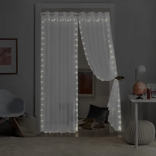 Vista 3 de Eclipse Starlight - Cortinas con Luces Transparentes sin Ganchos con Ojales que se Iluminan, Divisor de Habitación de Dormitorio o Patio al Aire