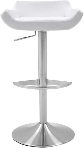 Vista 3 de ZURI White Ray Taburete giratorio sin brazos de altura ajustable