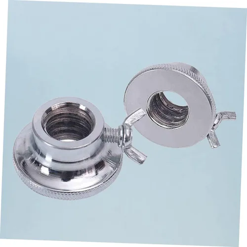 Vista 7 de Toddmomy 2 collares de barra, tuercas de mancuerna, bloqueo de tornillo, abrazadera, anillo de bloqueo universal de metal plateado para rotar