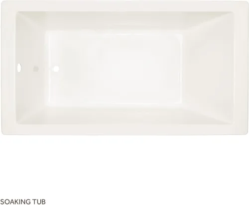 Vista 2 de Signature Hardware 447029 Sitka - Bañera de acrílico de 66 pulgadas con orificio de desbordamiento preperforado, color blanco