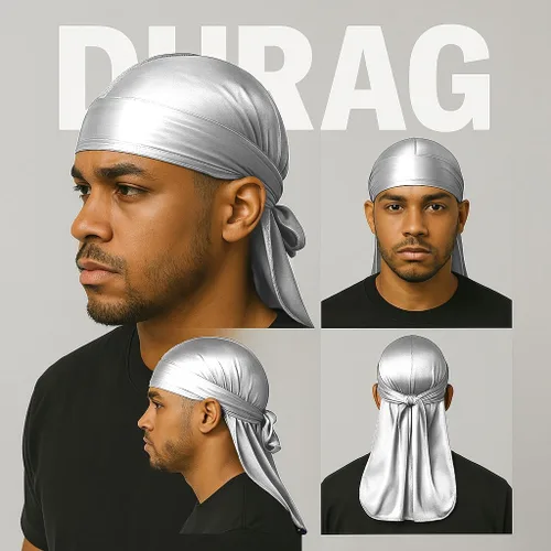 Vista 2 de Premium Durag Pack for Men, Silky Doo Rag for 360 540 720 Waves