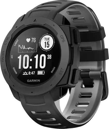 Vista 7 de NotoCity Correa de repuesto de silicona para Garmin Instinct Band compatible con Garmin Instinct 2/Solar/Tactical(negro-amarillo)