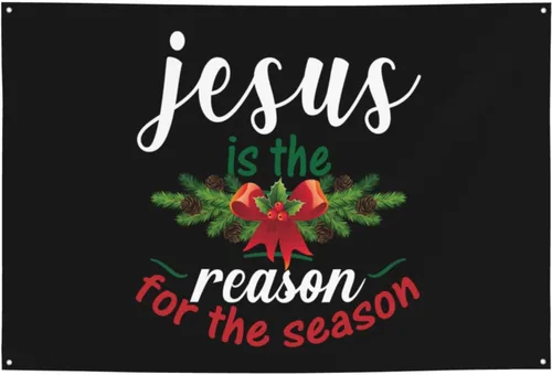 Vista 14 de Cartel de Jesús es la razón de la temporada navideña de 47 x 71 pulgadas, pancarta de fondo para decoración de bienvenida para bodas, fiestas y patio