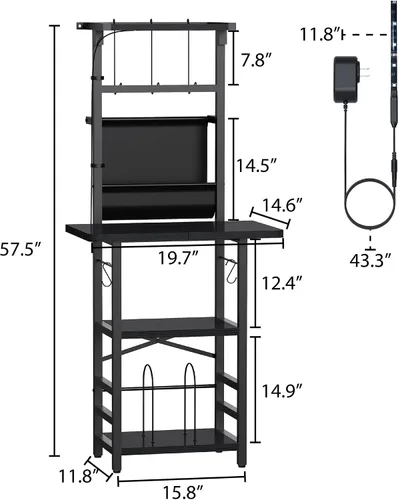 Vista 9 de YAKANJ Soporte para tocadiscos con luz LED, mesa para tocadiscos con almacenamiento de vinilos, soporte para tocadiscos con estante de exhibición