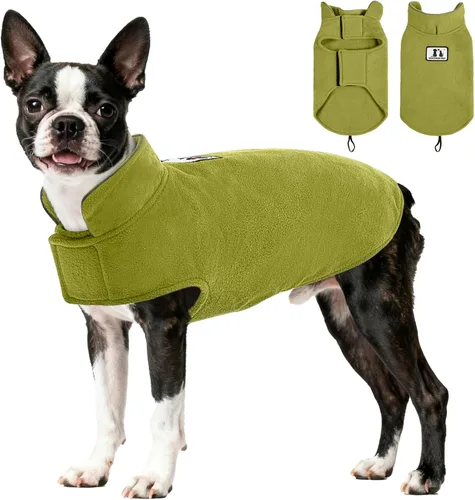 Vista 16 de DENTRUN - Abrigo de forro polar para perros en invierno resistente al viento chaqueta reflectante para mascota chaleco para perro para razas