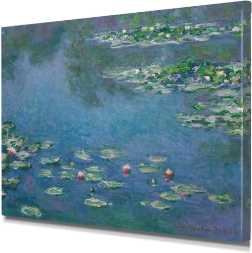 Vista 53 de IPIC - Reproducción artística de los lirios de agua de Claude Monet 1906, impresiones giclée coinciden con el marco dorado clásico, arte de pared