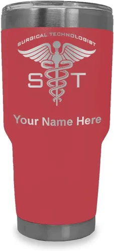 Vista 40 de LaserGram Vaso aislado al vacío de 20 onzas, ST Surgical Technologist, grabado personalizado incluido (gris)