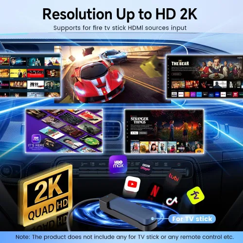 Vista 7 de Carlinkit FireDrive Link Pro Car TV Mate, convertido con cable a Android inalámbrico Auto y adaptador CarPlay, compatible con CarPlay con cable