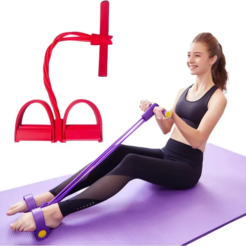 Vista 8 de 21 Bandas de Resistencia Fitness - 4 Tubo Pedal Tirador de Tobillo 2025 Bandas de Estiramiento Mejoradas para Ejercicio, Equipo de Sentadillas