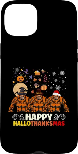 Vista 9 de iPhone 16 Halloween Thanksgiving Christmas Hallothanksmas Bigfoot Case