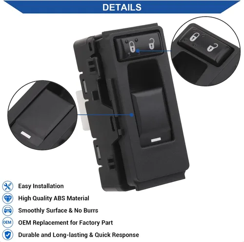 Vista 5 de Obaee Interruptor de ventana lateral del lado del pasajero Compatible con 2006-2017 Chrysler 200/300/Aspen/Cirrus/Sebring, Dodge