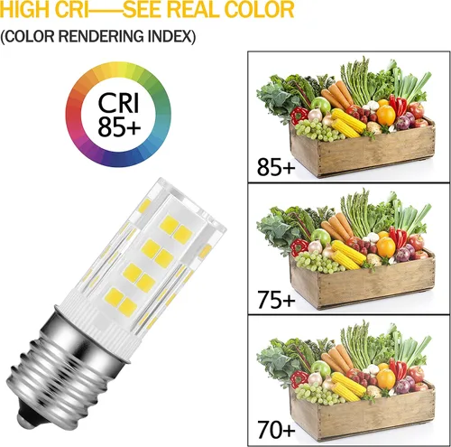 Vista 4 de AC110-130V E17 LED Campana extractora de microondas sobre la bombilla de estufa equivalente a 40W lámpara halógena pieza de repuesto # wb36x10328