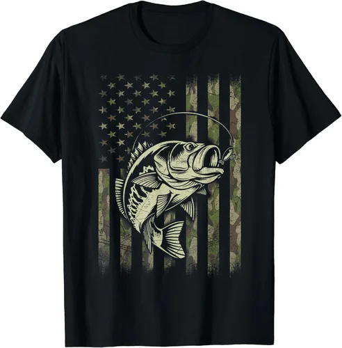 Vista 2 de Camiseta de camuflaje pescador, Negro