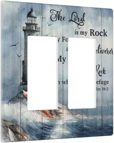 Vista 22 de Cubiertas Decorativas para Placas de Interruptor Diente de León Azul Rústico Citas Inspiradoras Casa de Campo Tablón de Madera Gris 1 Gang Cubierta