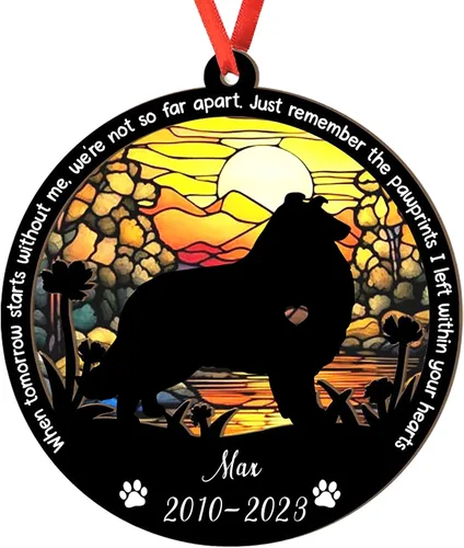 Vista 21 de Adorno personalizado para atrapasoles de sabueso afgano, adorno de Navidad de sabueso afgano – Regalo para perro amante, sabueso afgano