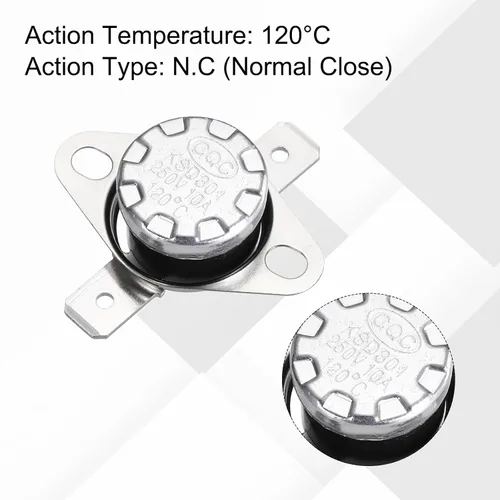Vista 71 de uxcell KSD301 Termostato 32.0 °F/32 ° F 10 A Normalmente Cerrado N.C Ajuste Snap Disc Interruptor de temperatura para microondas, horno, cafeteras 2