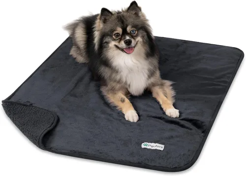 Vista 31 de PETAMI Manta impermeable de forro polar Sherpa para gatos y perros, color beige, talla S