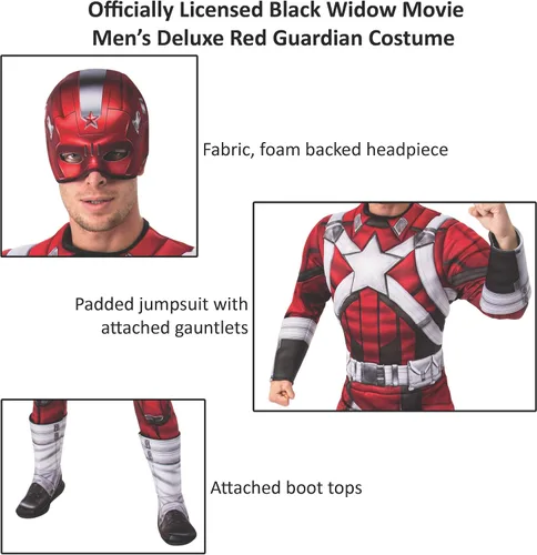 Vista 2 de Rubies Marvel Studios Black Widow Movie Deluxe - Disfraz de guardián rojo para hombre Multi