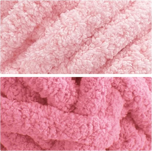 Vista 7 de MABOZOO Paquete de 8 ovillos de hilo grueso surtido para crochet - Chenilla jumbo esponjosa, hilo suave y voluminoso para tejer a mano o con los Rojo
