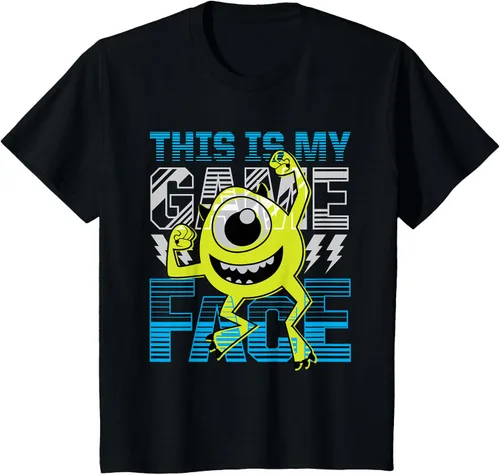 Vista 42 de Disney Pixar Monsters Inc. Mike Wazowski Game Face Camiseta Negro