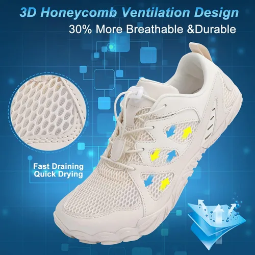 Vista 2 de Lefflow Zapatos de agua de senderismo para mujer, minimalistas, para playa, piscina, caminar, zapatos deportivos Caja de punta ancha