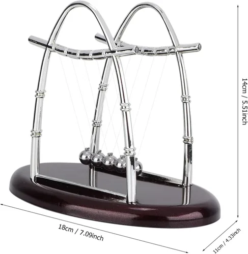 Vista 2 de FTVOGUE Balance Balls Newton Cradle Desktop Decor Stress Relief Toy Educational Science Pendulum Balls No Battery Needed for Home Office Desk