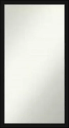 Vista 60 de Amanti Art Espejo de baño negro para sobre fregadero, 22 x 22 pulgadas, espejo de tocador cuadrado estrecho negro Avon, marco de madera casual