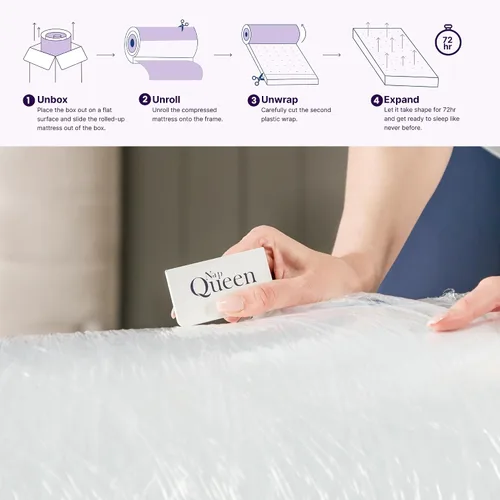 Vista 7 de NapQueen Colchón de Espuma Viscoelástica Twin de 5 Pulgadas, Sensación Media, Certificado CertiPUR-US, Cama en una Caja, Funda de Tela Suave